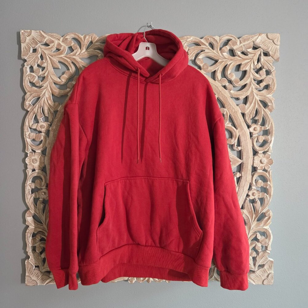 COOFANDY Hoodie Heavyweight Red Sweatshirt Front Pockets 2XL